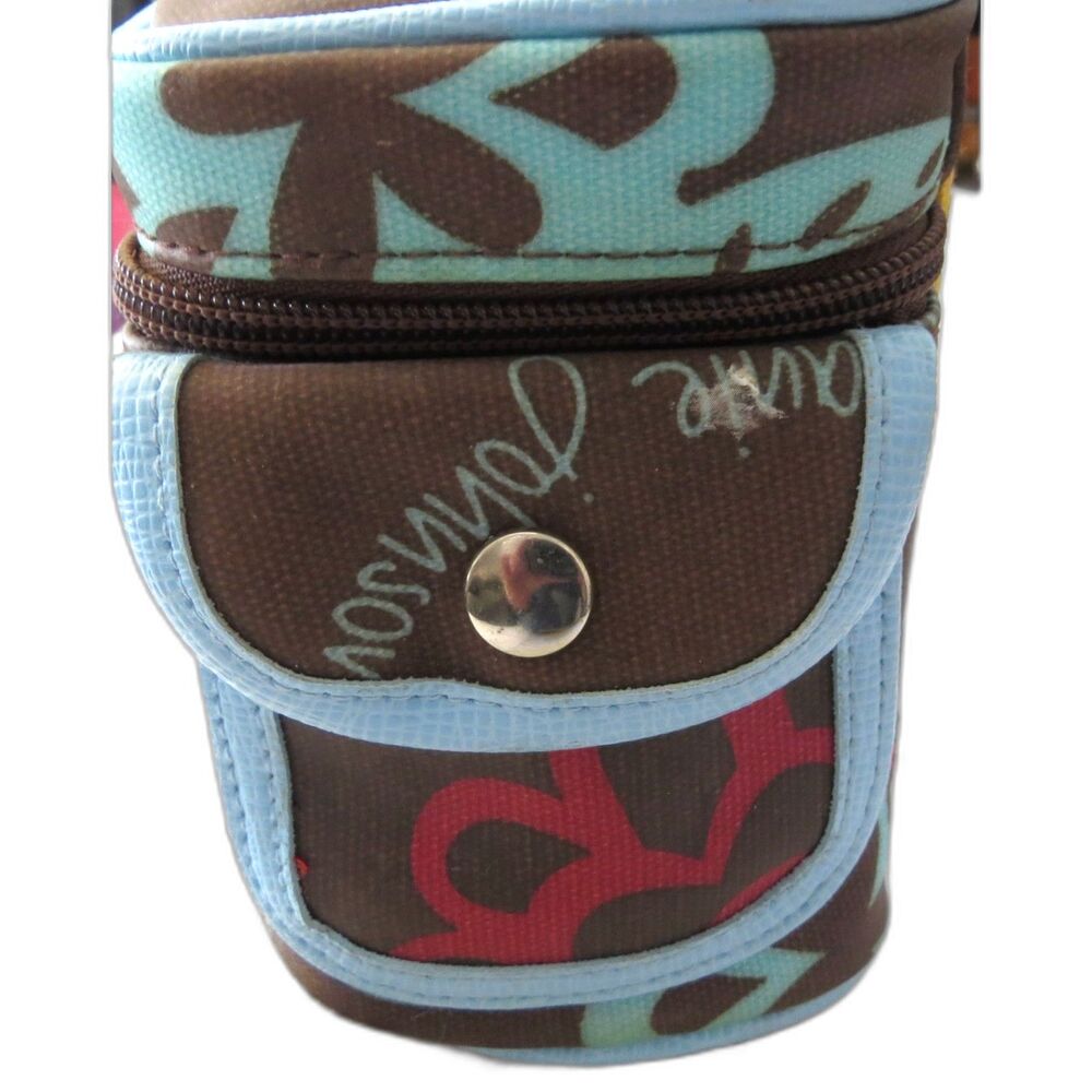 Stephanie Johnson Travel Cosmetic Bag Floral/Brown Retro/whimsigoth EUC - Picture 3 of 8
